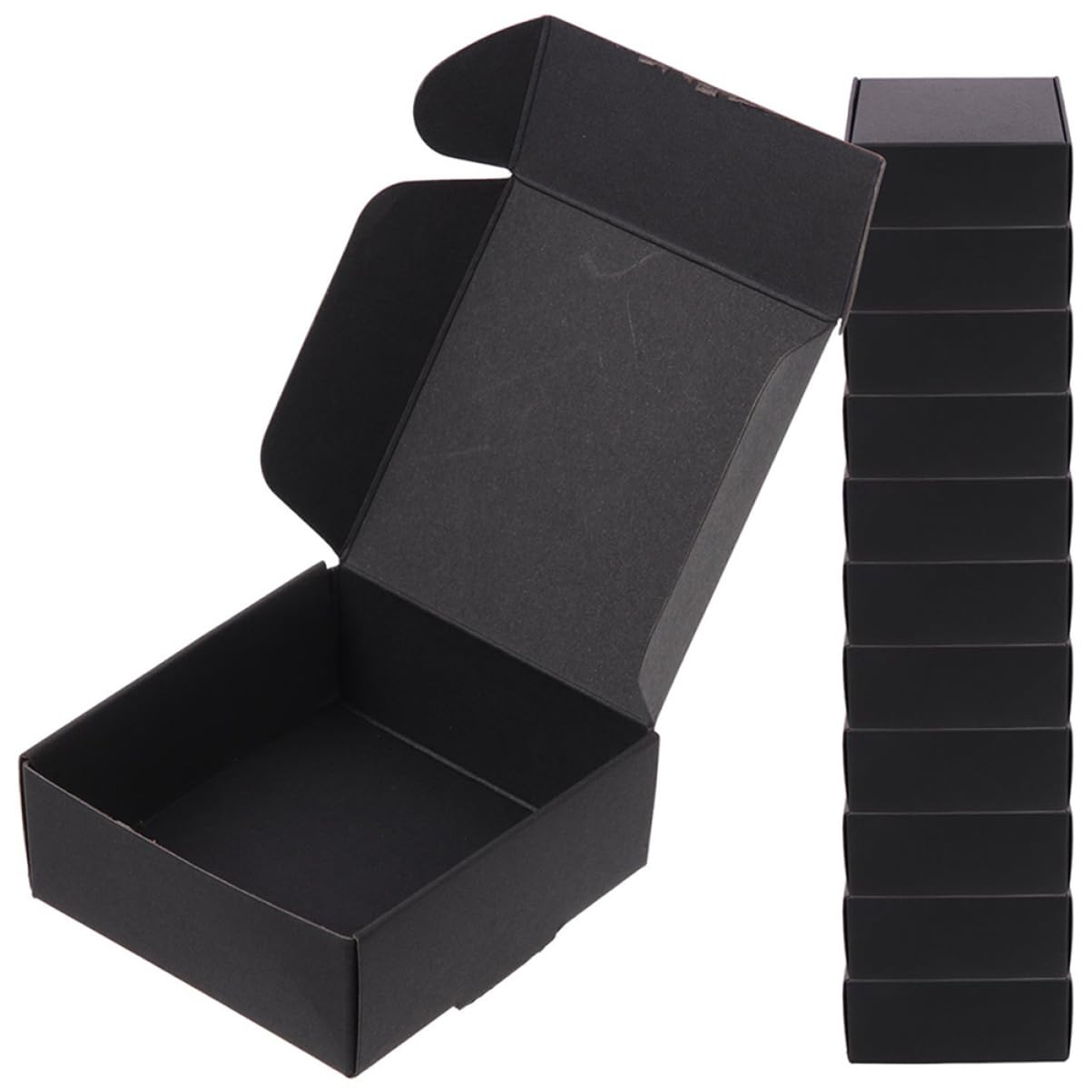 PLAFOPE 25piezas Cajas De Embalaje De Papel Negras Suministros De Envío Resistentes y Reutilizables Para Almacenamiento y Transporte De Pequeños Artículos
