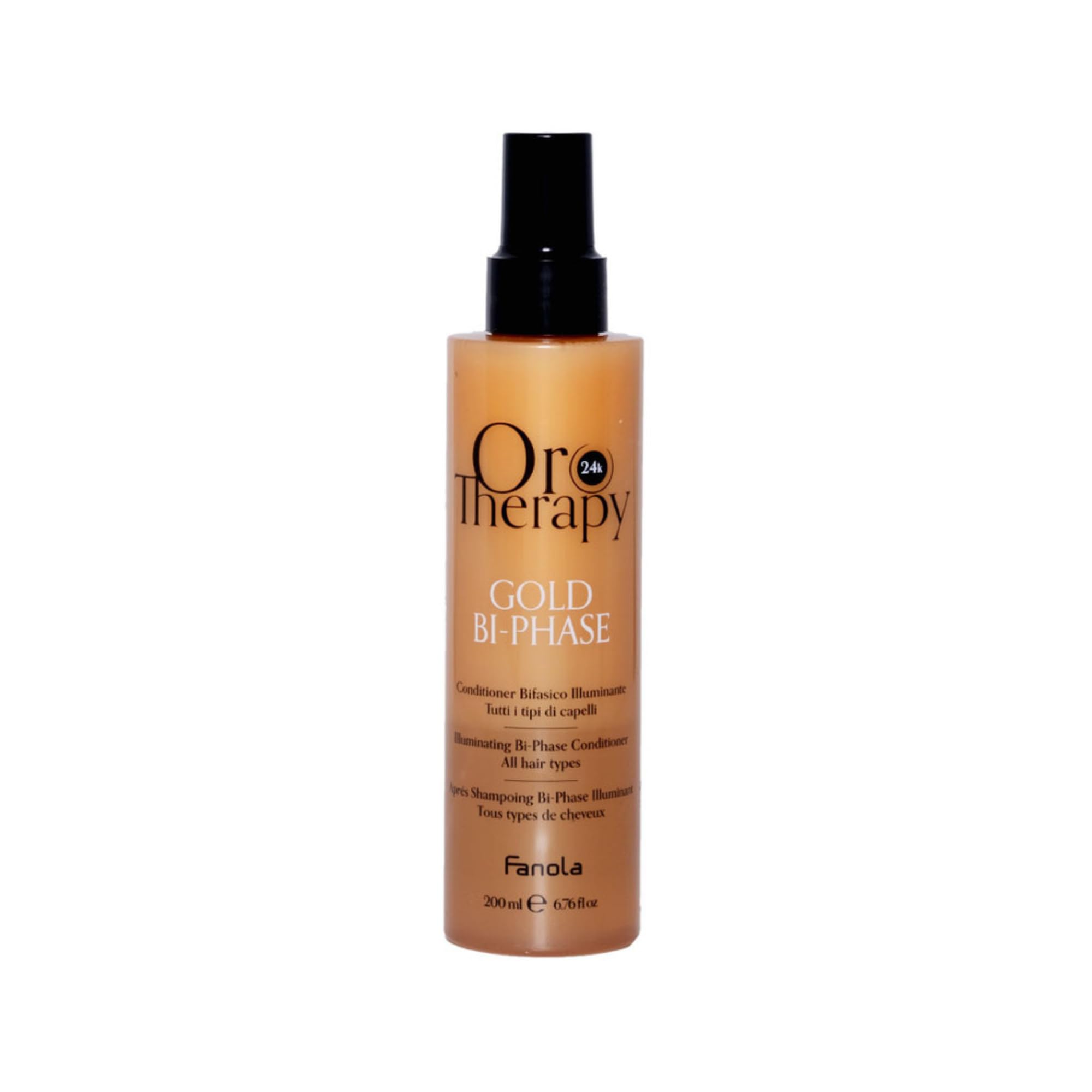 Fanola Orotherapy Gold Bi_Phase Conditioner, zweiphasiger Aufheller, für alle Haartypen, 200 ml