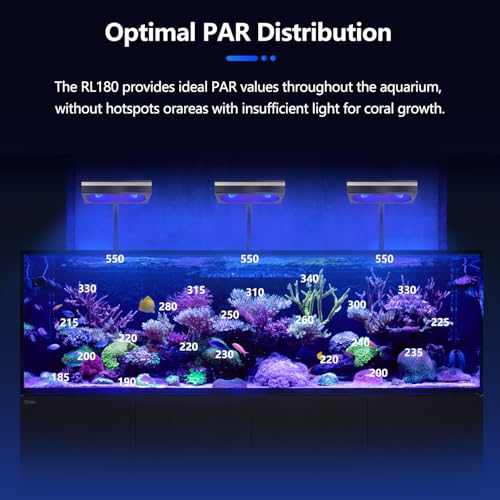 Image of PopBloom RL180 Reef LED Light,Outperforms 200W+, Marine Reef LED Light,Full Spectrum for SPS /LPS /Soft Corals & Saltwater Tanks