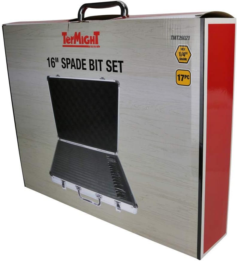 17-Piece Spade Bit Set with Case (16")
