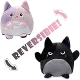 Reversible Plushie Cat 6' Cute Mood Switch Stuffed Animal Throw Pillow Doll, Help Express Your...
