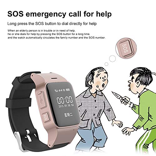 Beacon Pet Elderly Smart Watch with Dual Way Call SOS Anti-Lost GPS Pedometer WiFi Tracking Remote Monitor Watches for iPhone Android Phones - Rose Gold - Thumbnail 6