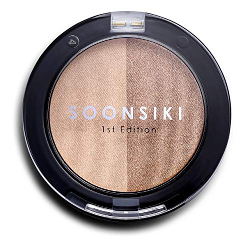 SOONSIKI 2 Color Makeup Blusher 0.16 fl. oz. Blush Make Up Powder Blush for Women with All Skin Tones | Long-Lasting Pigment, Natural Glow | Light-Weight Texture | Light Gold