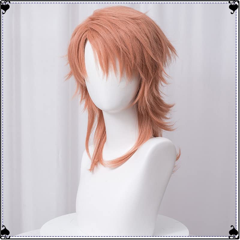 Miniatura 5 de Anime Demon Slayer Kimetsu no Yaiba Sabito Wig Cosplay Costume Men Women Orange Pink Curly Hair Heat Resistant Synthetic Hair Wigs (Sabito)