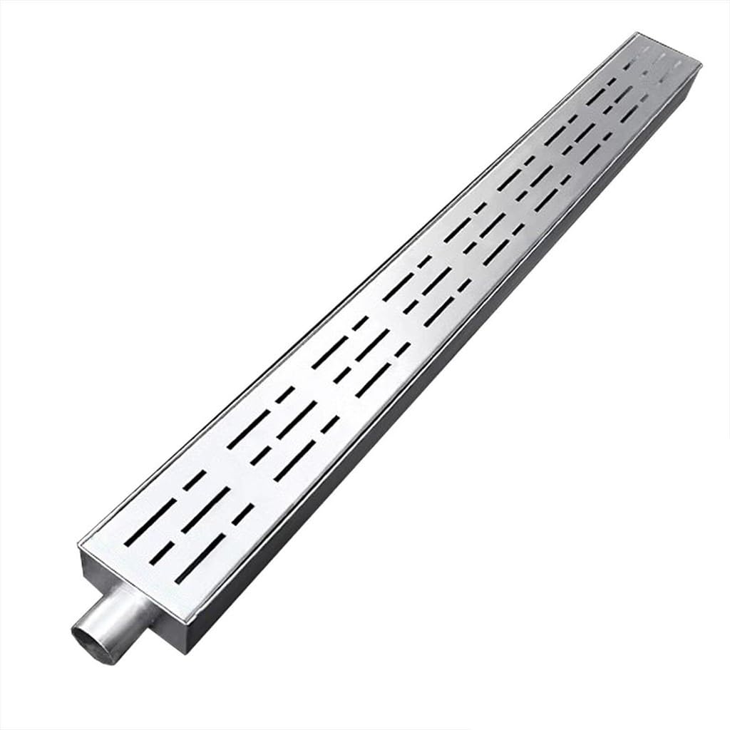 GLDYTVF Stainless Steel U-Shaped Drainage Channel Kit with Grate 10x3cm (4x1 1/8") Ideal for Balcony Sidewalk and Floor Drainage Solutions