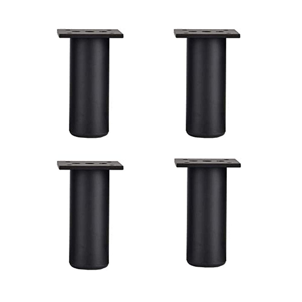 Patas de sofá negras – Patas redondas de aleación de aluminio de 25 cm para cama, baño, mueble de TV, patas de metal para refuerzo y actualización elegante