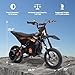 JoyWheel 24V Electric Off-Road Motorcycle, 250W Motor 13.6MPH Fast Speed Kids Dirt Bike, Electric Off-Road Motorcycle with Rear Wheel Suspension, Leather Seat, Metal Suspension, Black
