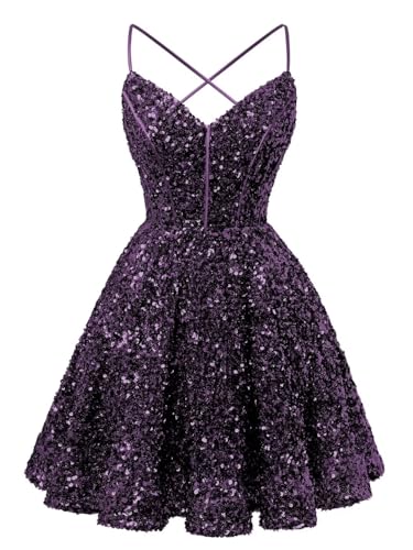 Sequin Homecoming Dresses for Teens 2024 Short Sparkly Prom Cocktail Party Gowns MO033