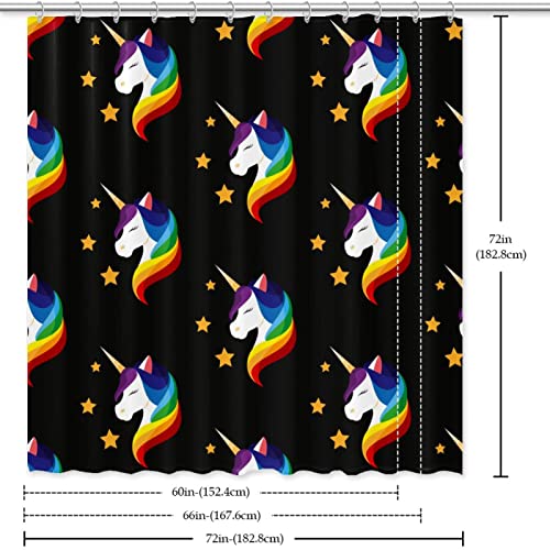 Rideau de douche licorne noir pour éviter les éclaboussures de bain - 7