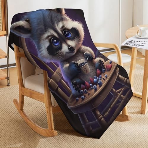 Manta de mapache original para regalar como cobertor de sofá suave 5