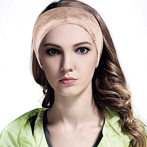 Wig Hair Band, Non-slip Velvet Hair Band Grip Adjustable Elastic Wig Headband for Mothers Girls(Light Brown)