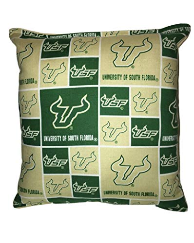 South Florida University USF Pillow All Our Pillows Are Handmade Hypoallergenic Cotton with Flannel Backing
