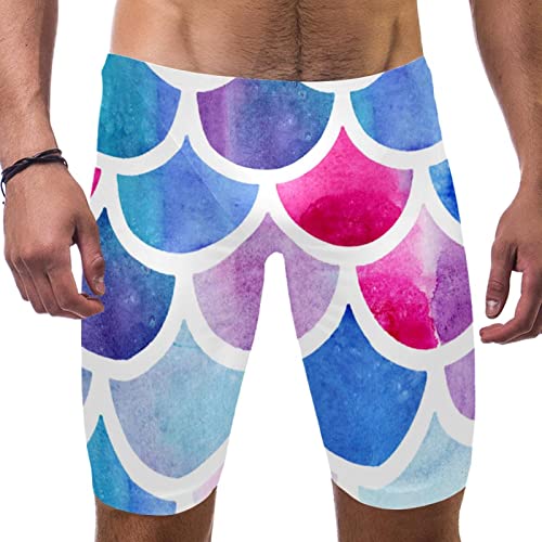 Bañador swim jammer de secado rápido con diseño de escamas multicolor de HUI JIN SHOP en 3XL