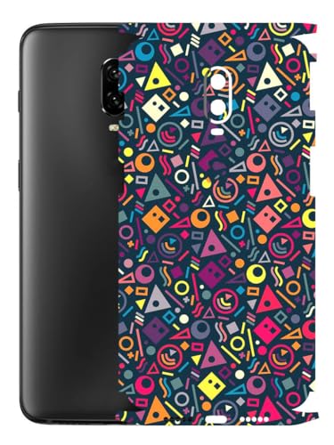 Image of AtOdds - Compatible for OnePlus 6T Mobile Back Skin Rear Screen Guard Protector Film Wrap (Coverage - Back+Camera+Sides) (Shapes Graffiti)
