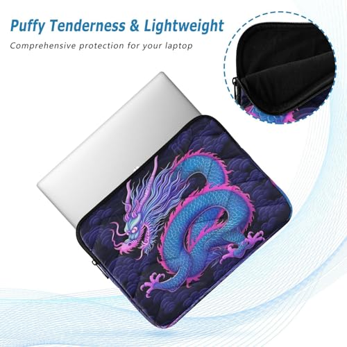 Funda para portátil de 13-14 pulgadas azul púrpura dragón miniatura 5