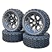 14 Inch Glossy Black Panther Golf Cart Wheels & Tires Set of 4, 23x10-14 All Terrain Tires DOT Certified Golf Cart Wheels Compatible with EZGO, Club Car, YMH,5 or 6