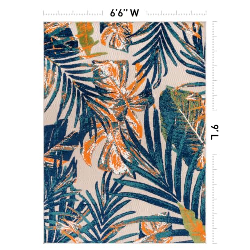 Tapete decorativo Rugshop Tropical Floral 6'6" x 9' miniatura 2