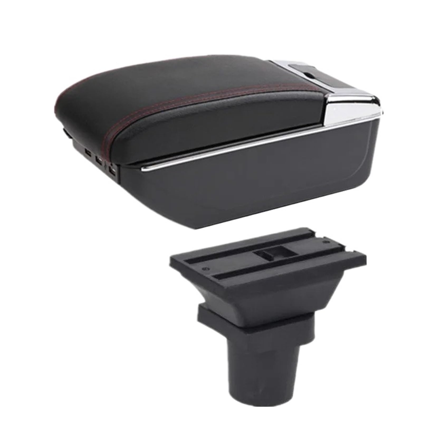 UMDJJU For Toyota For Prius C For Aqua Armrest Storage Box Interior Dedicated Retrofit Parts Car Accessories Car Centre Console Armrest Box(D1 red line 7USB)