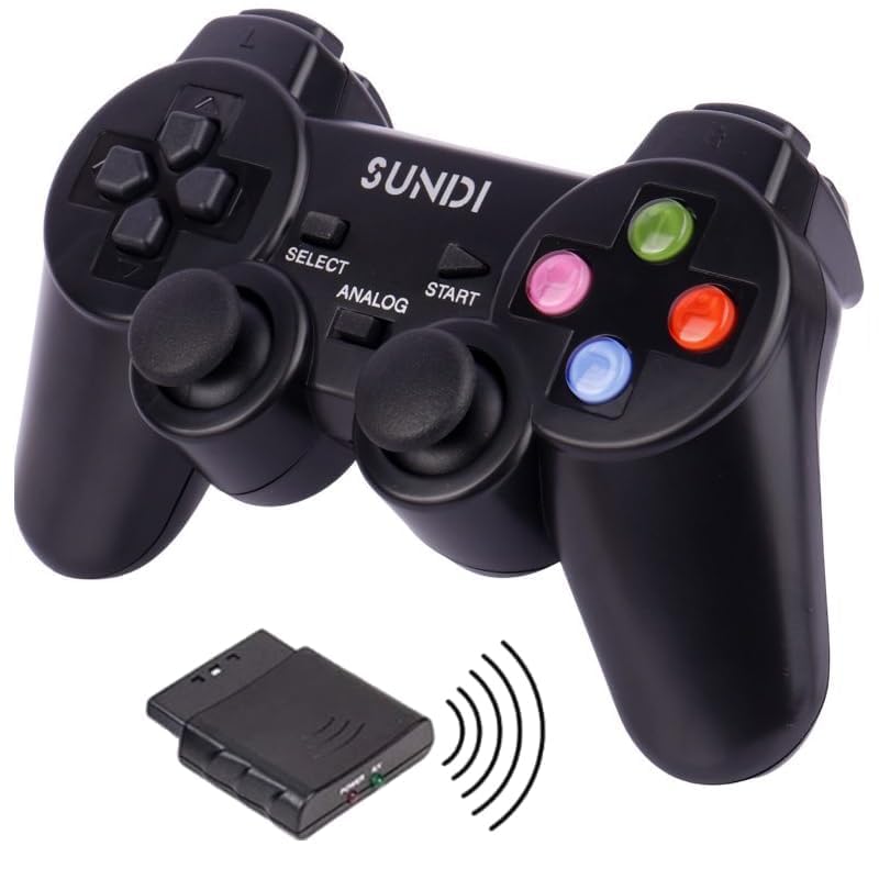 Game Switch PS2 Wireless Controller with 2.4G Receiver – Dual Vibration Wireless Analog Gamepad Compatible with PS2, PS1 & PSX | Remote Joypad for Gaming | Ergonomic Design | Plug & Play-picture-22