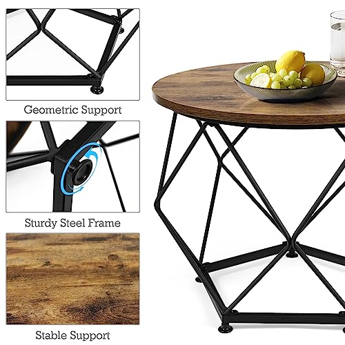 Youvip Small Round Coffee Table Set Of 2,Modern Coffee Table With Metal Frame, Coffee And End Table Sets For Living Room thumb #2