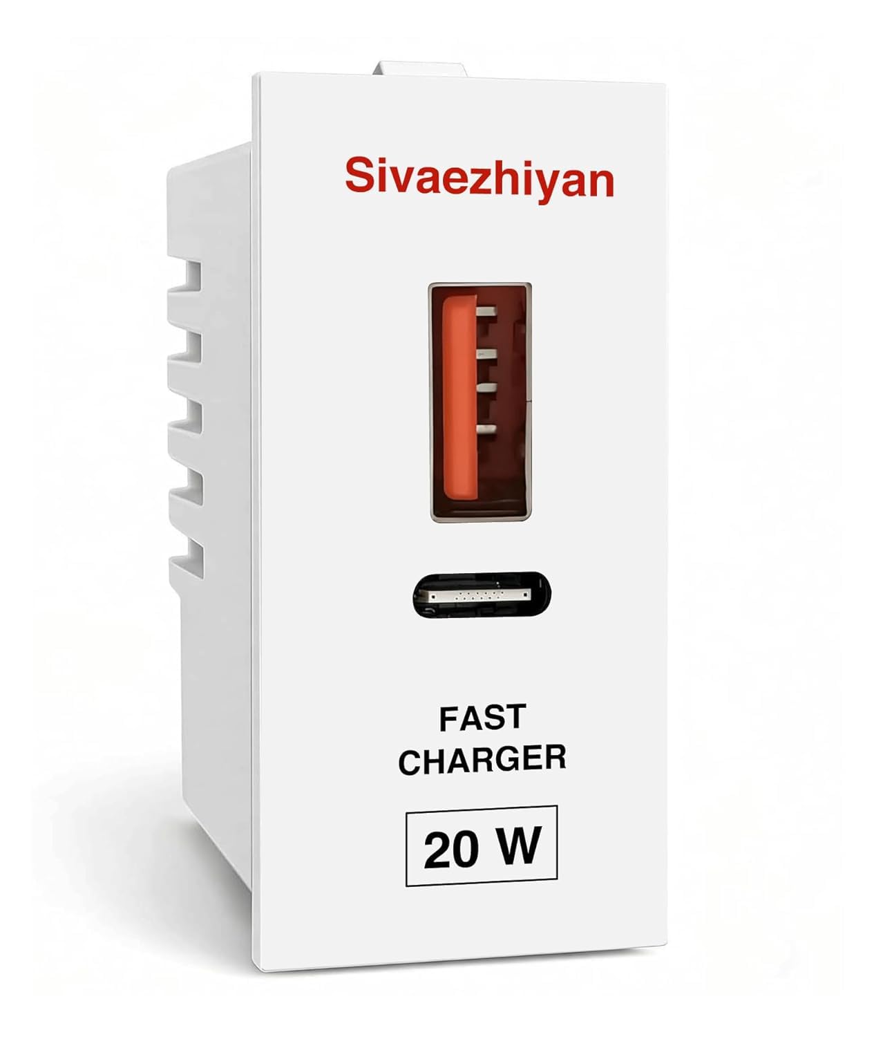 usb fast charger for modular switch board roma model dual port usb and type c 22 watts charging adapter compatible with apple and android