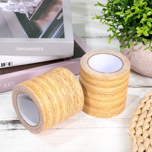 Image of ULTECHNOVO Wood Grain Repair Tape 2-Pack 2.24In X 15Ft Realistic Wood Grain Adhesive Tape for Floor Furniture Cabinet Repair and Home Renovation Easy Peel and Stick