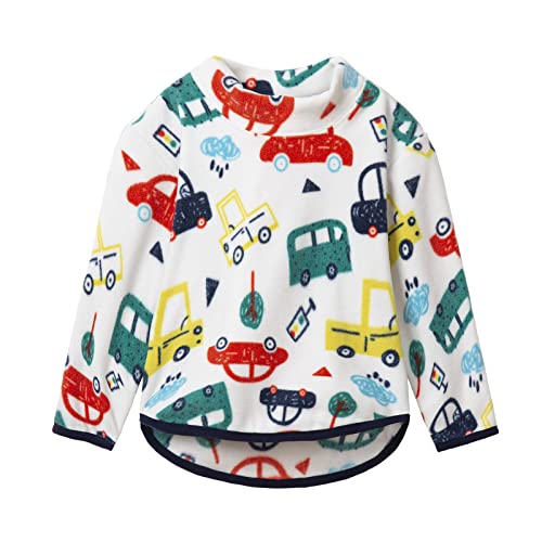 Mud Kingdom Pullover Jacket Suéteres Niños Pequeños Cuello de Pie Ligero Manga Larga para Mantener el Calor y El Ocio en Invierno Coche Blanco 4 años