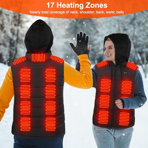 Image of KOCASO Heated Vest for Men and Women, 17 Heating Zones 3 Heated Levels USB & DC Dual Power Supply