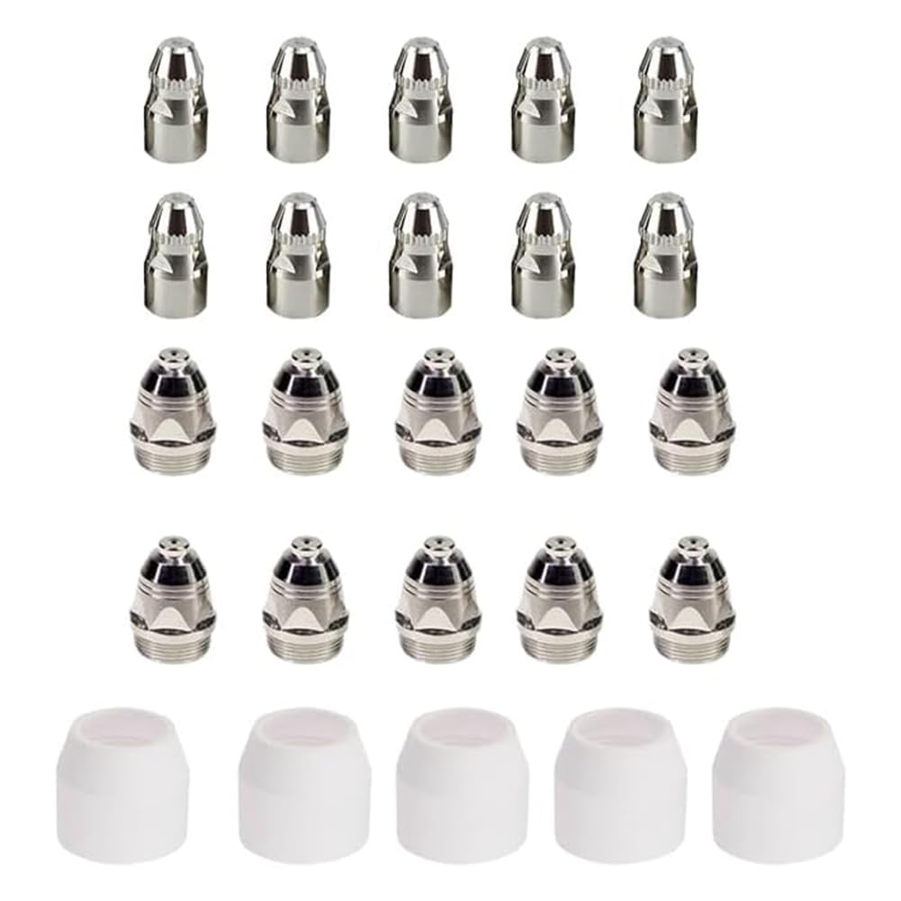 Littimoon 25PCS P80 Plasma Consumables, P80 Plasma Cutter Torch Kits Electrodes Tips Cups