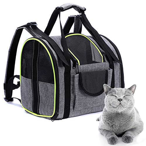 Ewolee Haustier Rucksäcke, Faltbarer Atmungsaktive Haustier Tragetasche für Haustiere Reisen, Rucksack für Hunde bis 5 kg, Hundetasche für Kleine Katzen und Hunde Cover