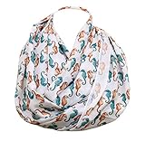 Di Capanni Seahorse infinity scarf white seahorse print loop scarf circle scarf ocean theme beach...