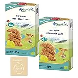 Fleur Alpine Organic Baby Cookies (2 X 5.3oz Boxes) Whole Grain Baby Snack Foods with Non GMO’s, No Palm Oil - Made in Belgium + Modovik Shopping List Bundle - Grape