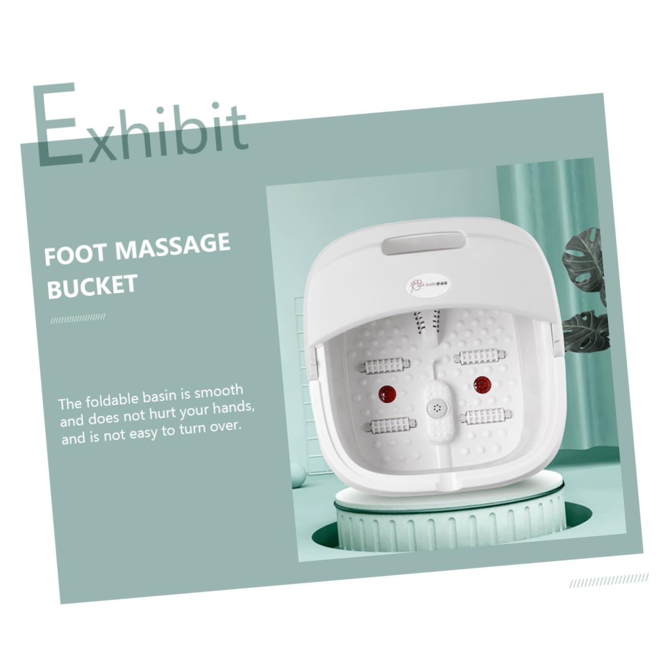 Ipetboom Collapsible Foot Massage Bucket Foot Bath Basin Space-saving Bump Massage for Home Use