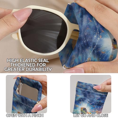 Image of 2 PCS Glasses Eyeglass Sunglasses Case Pouch Soft PU Leather Cute Aesthetic with Cleaning Cloth for Boys Men Man