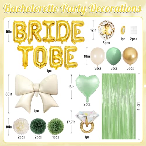 Image of Sage Green Bachelorette Party Decorations,Bride To Be Bridal Shower Balloon