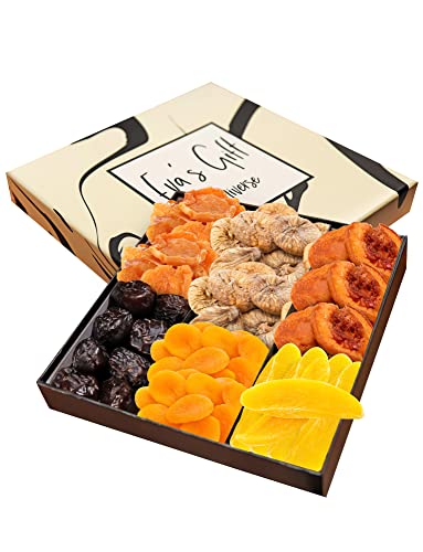 Anna and Sarah Gift Box Mixed Dried Fruit in Box Dried Pears, Dried Peaches, Dates, Dried Apricot, Dried Fig, Dried Mango (6 Assortments) ,Holiday, Birthday, Healthy Fruit Anniversary, Corporate Treat Box for Women, Men