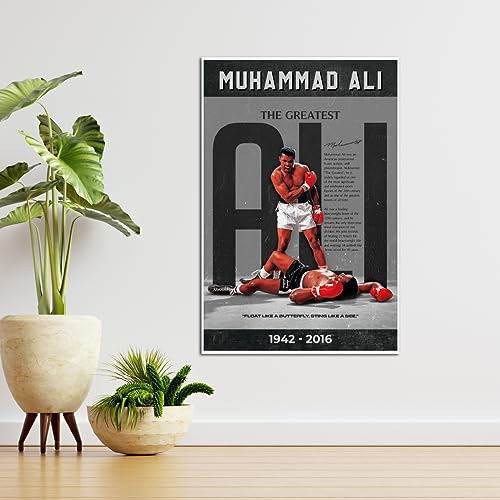 Image of TenorArts Muhammad Ali Poster Boxer Fan Art Print Boxing Wall Poster with Thick 300 GSM Matt Finish Paper (18inches x 12inches)