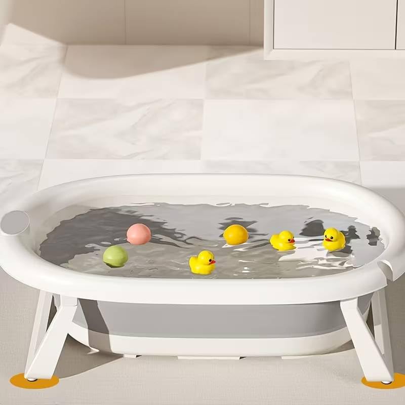 Image of Niloni Baby Products New Born Bathtub Plastic Safety Bath Tubs Set Baby Bath Rack Household Baby Bathtub for Kids new Born Bath Tube Set of 4