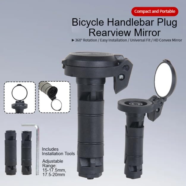 Specchietto convesso, leggero, in acrilico, per manubrio di mountain bike, sicurezza