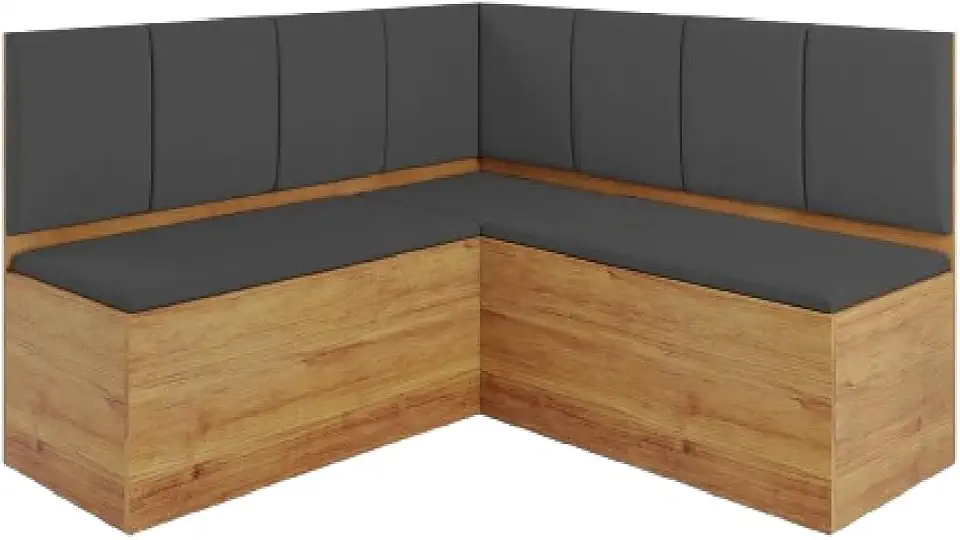 Canto Alemão com Baú Liebe Veludo Madeirado/Cinza