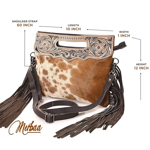 Image of Merbaa Women Natural Cowhide Leather Crossbody Sling Bag With Adjustable Detachable Strap | Shoulder Bag | Handbag