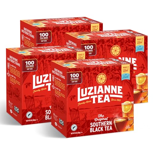 Image of Luzianne Unsweetened Iced Tea Bags, Family Size, 100ct Box (Pack of 4)
