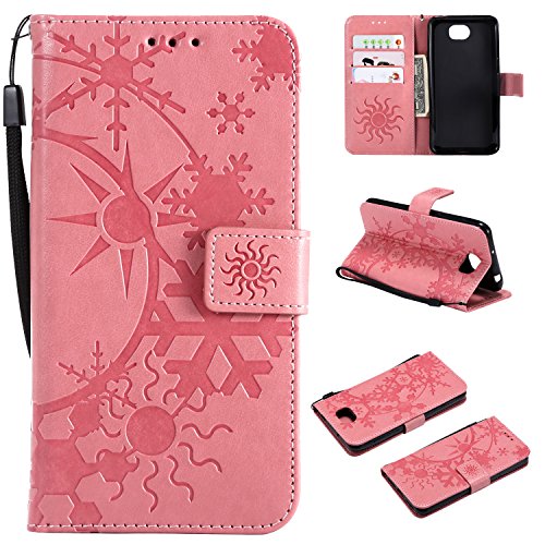 Oujiet-eu MS Custodia per Huawei Y5II CUN-L22 CUN-L01 Custodia Flip in Pelle PU + Cover Case in Silicone Fissa Protezione 3