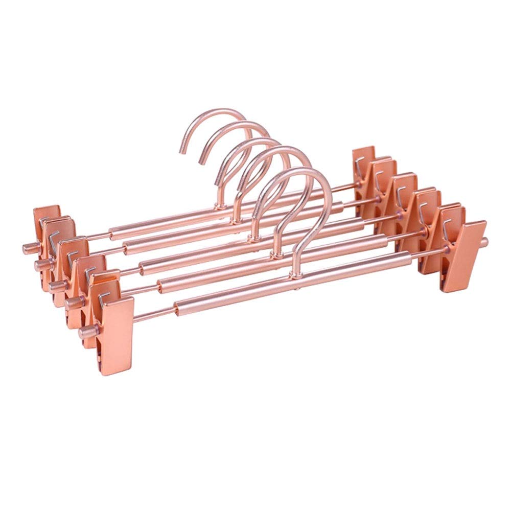 JINGYAN Standard Hangers Metal Heavy Duty Pants Skirt Slack Hangers, Trousers Hanger with Clips Rack Swivel Hook