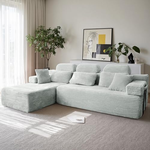 HOMRELEXA sofa chaise longue barato 276 cm Gris Oscuro