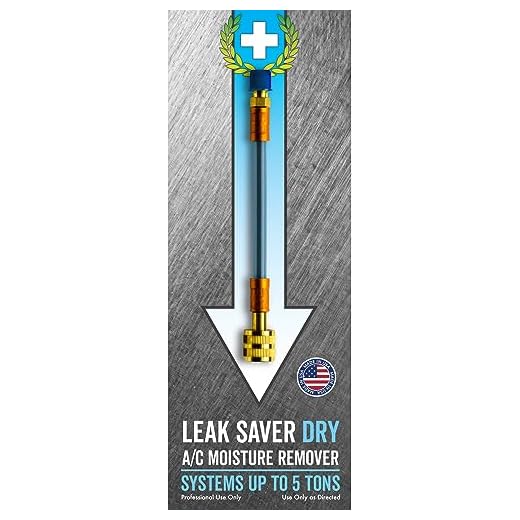 Leak Saver: Direct Inject Dry A/C Moisture Remover (No Leak Sealant, Moisture Remover Only) - For Systems Up to 5 Tons - Converts Moisture into Synthetic Oil - Created and Used by HVAC Pros - USA Made