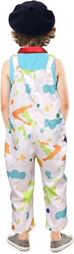 Miniatura 3 de Tacobear Disfraz de artista para niños con overol, boina, pajarita para barba, cepillo de cubo de pintura, traje de día de la carrera de Halloween