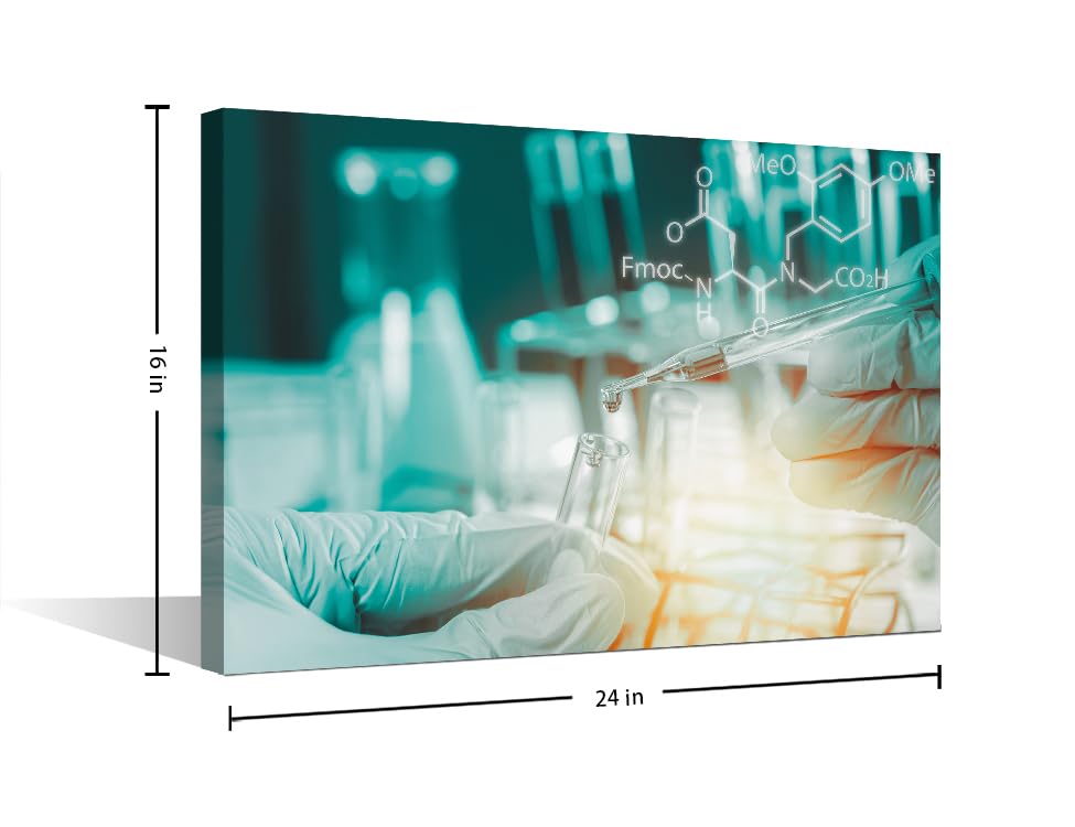 Image of TUMOVO Young Scientist Canvas Paintings Wall Art Home Decor Scientists and Scientific Experiments Artwork Home Decor 1 Pieces Medical Posters and Prints Framed Ready to Hang (16 inch Wx24 H)