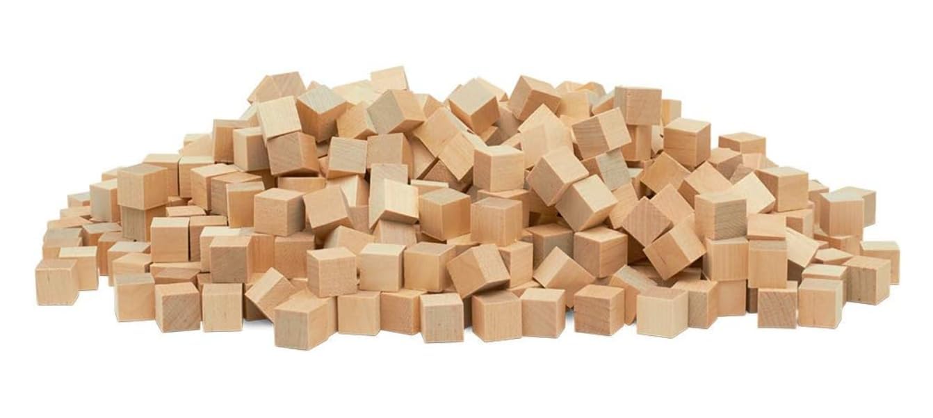 Unfinished 1/2 inch Solid Natural Wooden Square Blocks for Art and Craft (100 PCS) Wood Block Cubes for Crafts DIY Project-image-26