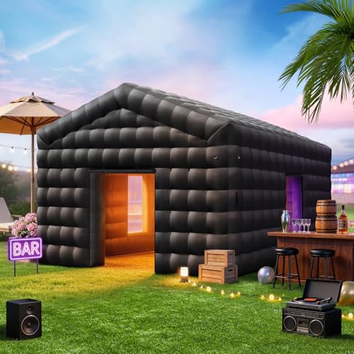 WZIIOT Inflatable Nightclub with Projector Screen 20x16.5x12FT Large Inflatable Party Tent with 750W Blower for Adults Birthday Wedding Backyard Event Movie Night Theme Parties Celebrations